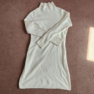 Express Off-White Long Sleeve Turtleneck Sweater Dress XS